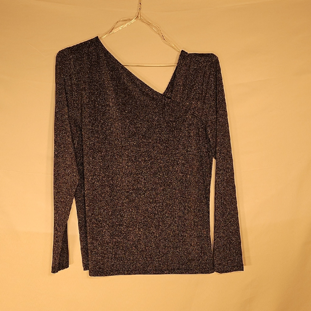 Shimmering Metallic Long Sleeve Top
